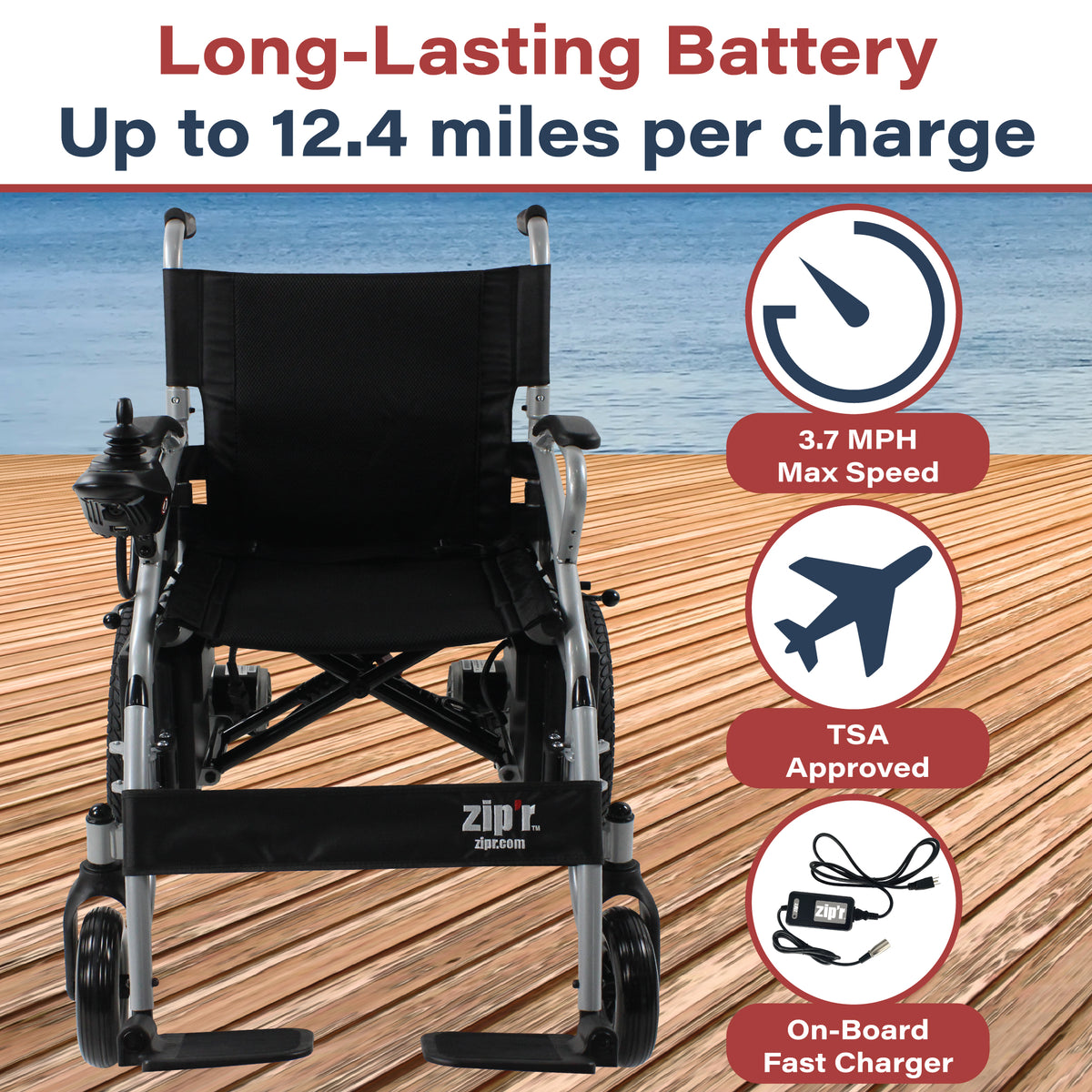 Zip'r Transport Lite Folding Electric Wheelchair - Zipr Mobility