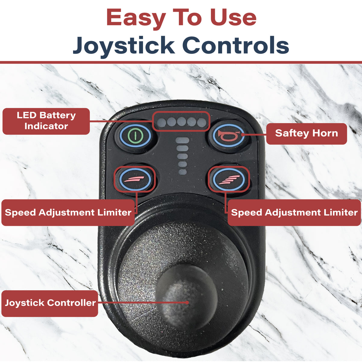 Zipr Carbon Fiber Power Wheelchair Joystick Controller Controls